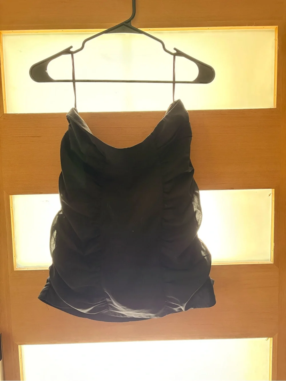 Bar III Black Ruched Mini Skirt